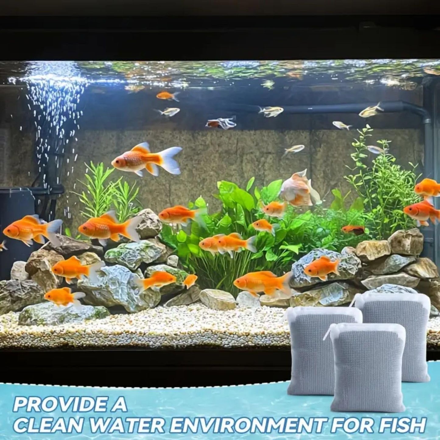 Petzlifeworld 1Kg Premium Activated Carbon for Aquarium Filters - Granulated Charcoal with Fine Mesh Bag, Fast-Absorbing Impurities -High-Efficiency Water Purification, Aquarium Filtration