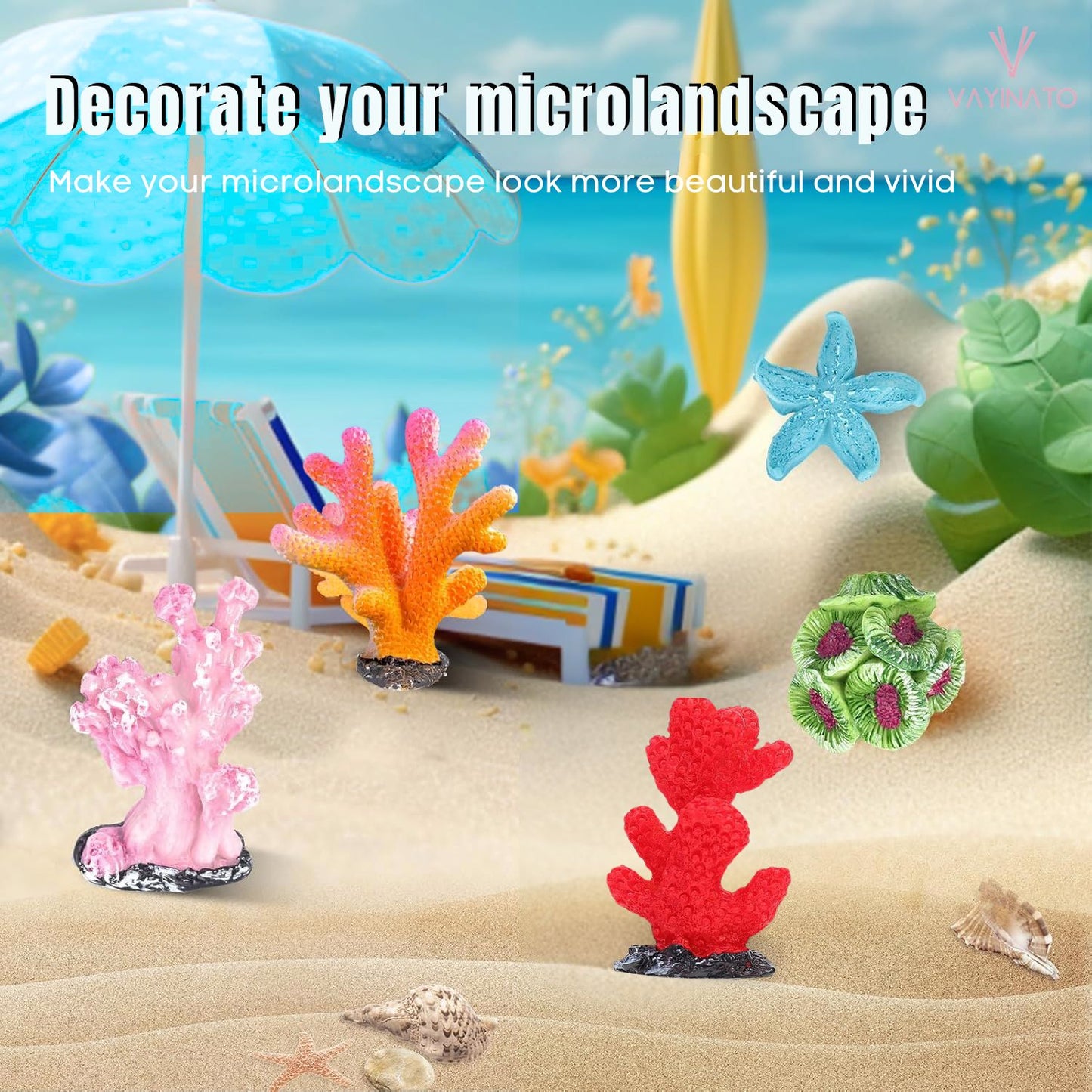 Petzlifeworld 3 Pcs Resin Mini Koral Decor For Fish Tank, Artificial Ocean Koral Reef Ornaments