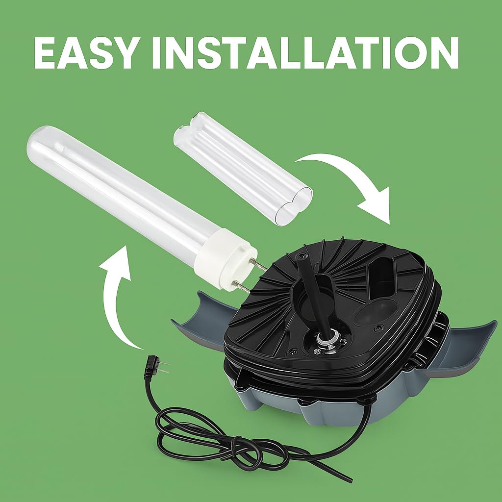 PetzLofeWorld Sun-Sun 304B Cannister Spare 9 Watts UV Light with Protective Glass Combo – Removes Water Cloudiness, Algae Control & Water Sterilization | Easy Installation