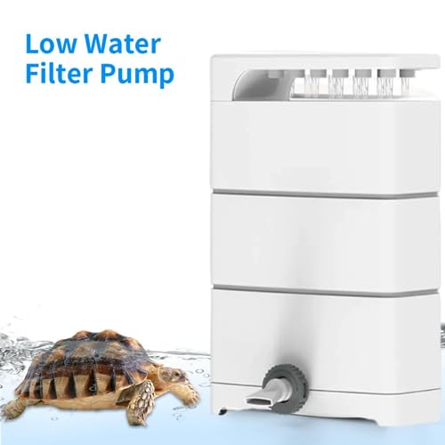 SunSun Xioli Premium White 10 Watts, 800 L/Hr, Low Level Bottom Suction Water Fall Type Internal Turtle Filter for Aquarium Fish Tank and Turtles, Reptiles