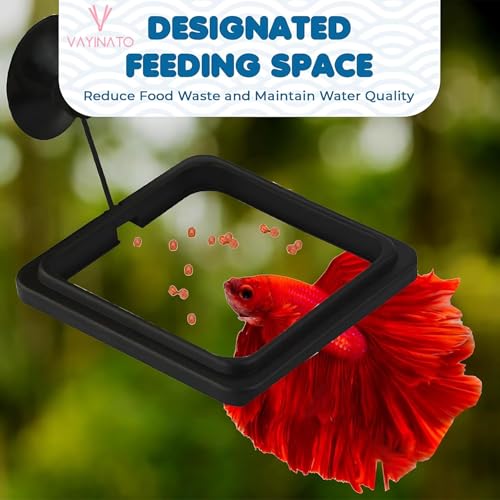 Aquarium Buoyancy Black Fish Food Feeder with Strong Suction Cup
