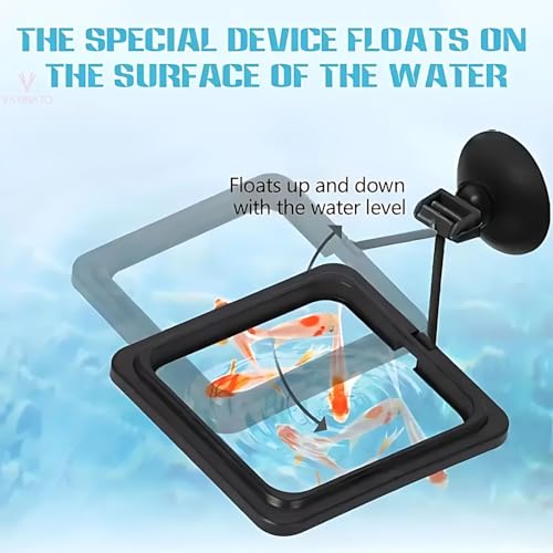 Aquarium Buoyancy Black Fish Food Feeder with Strong Suction Cup