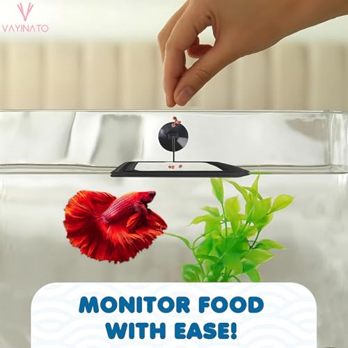 Aquarium Buoyancy Black Fish Food Feeder with Strong Suction Cup