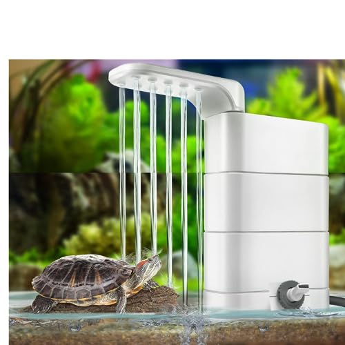 SunSun Xioli Premium White 10 Watts, 800 L/Hr, Low Level Bottom Suction Water Fall Type Internal Turtle Filter for Aquarium Fish Tank and Turtles, Reptiles