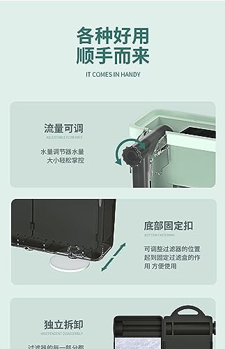 YEE 3 In 1 MultiLayer Noiseless Hydroponics Type Hang On Filter For Planted Aquarium Fish Tank With Surface Skimmer ( Planting Version ) (YHS-672 | 8Watts | 500L/Hr | Suits 30-80Cm Tank)(Plants not included)
