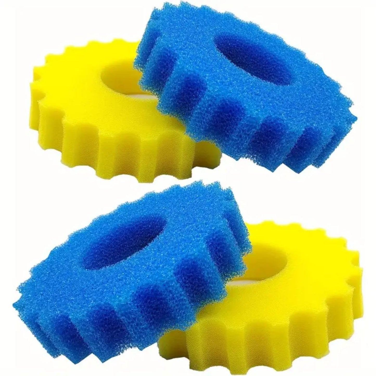 PetzLifeWorld Aquarium 4 Pcs Pond Filter Replacement Foam Sponge | Compatible with CPF-5000 (2 Pcs Blue & 2 Pcs Blue) Durable, Reusable Mechanical Filter Media for Pressure Pond Filters and Koi Ponds