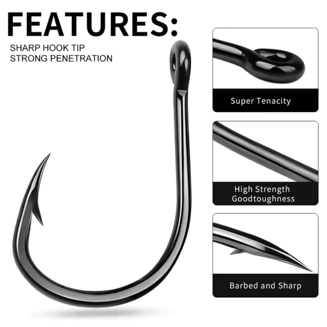 Mustad Hoodlum Live Bait Fishing Hook | 4 X Strong | Black Nickel