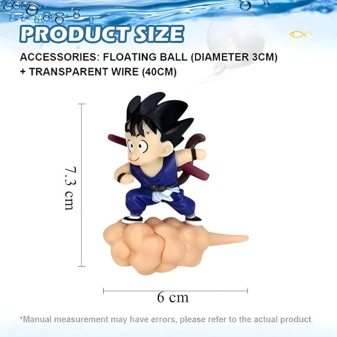 Petzlifeworld 2 Pcs Floating Gugu (Random Color) Standing On The Cloud Action Figure Float Figurines Landscaping Ornaments for Fish Tank Decoration