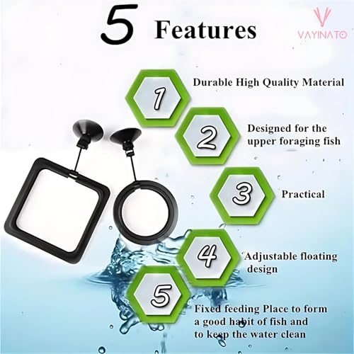 Aquarium Buoyancy Black Fish Food Feeder with Strong Suction Cup
