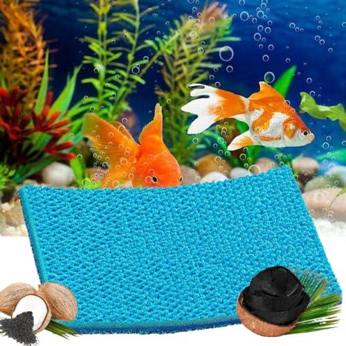 YEE Activated Carbon Infused 8D Multilayer Reusable Cotton Cloth Sponge Filter Pad for Aquarium Cannister,Top,Sump Filter Media Koi Pond Bio Chemical Filter Sponge