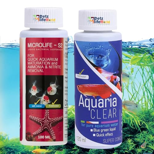 Aquatic Remedies (Pack of 2) Aquarium Water Conditioner Combo (Aquaria Clear-120ml & Microlife-100ml) for Pure Aquarium Water
