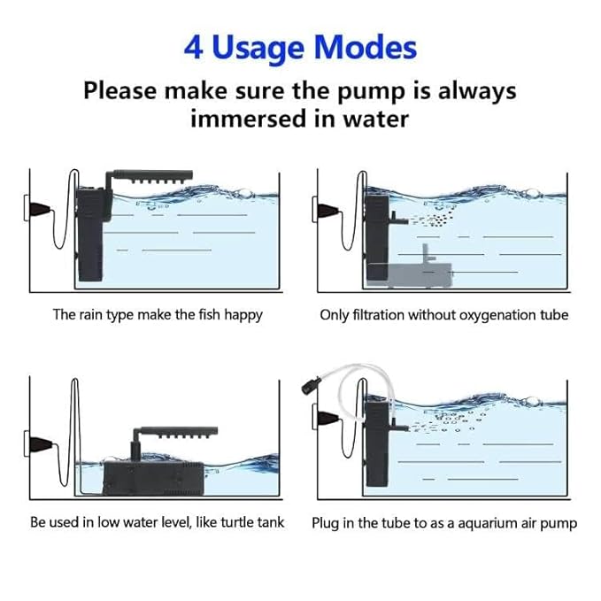 Sunsun HJ-311B Multifunctional Waterfall Type Internal Submersible Filtration Pump For Aquarium Fish Tank | Power : 2W | Output : 300L/H