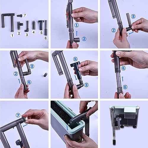 YEE 3 In 1 MultiLayer Noiseless Hydroponics Type Hang On Filter For Planted Aquarium Fish Tank With Surface Skimmer ( Planting Version ) (YHS-672 | 8Watts | 500L/Hr | Suits 30-80Cm Tank)(Plants not included)