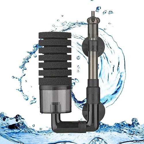 Bluepet One Side Black Bio - Sponge Filter with Bio Media for Aquarium Fish Tank | 360* Rotatable | Hight Adjustable | LF-118