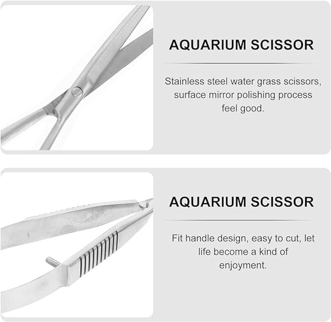 Petzlifeworld Planted Aquarium Moss Spring Scissors 15cm | Stainless Steel Water Grass Scissors | Aquascaping Tool for Trimming Nano Tanks and Moss
