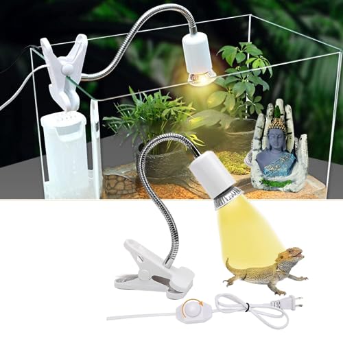 White Reptile Heat Lamp, UVA UVB Light for Aquarium Turtle Tank