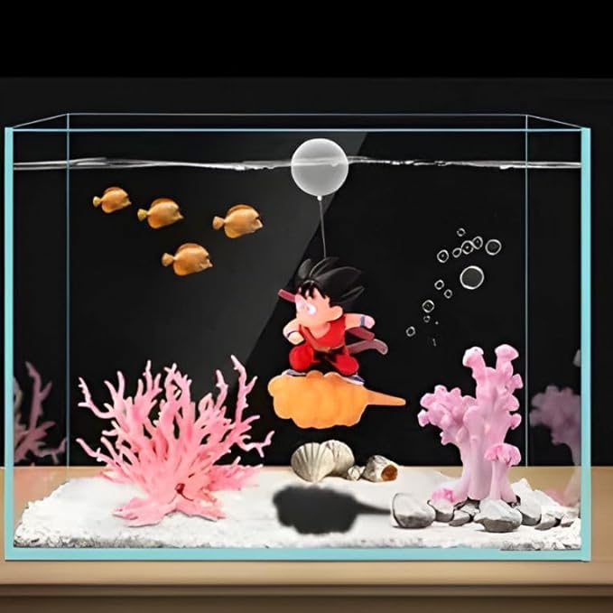 Petzlifeworld 2 Pcs Floating Gugu (Random Color) Standing On The Cloud Action Figure Float Figurines Landscaping Ornaments for Fish Tank Decoration
