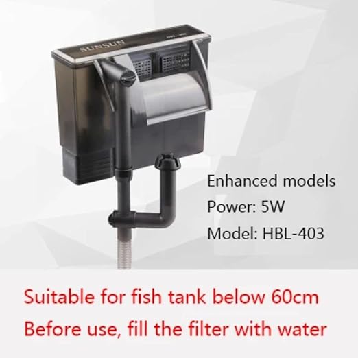 Sunsun HBL Series Mute Effect Hang On Biochemical Filter for Aquarium Fish Tank | Suitable for Both Salt and Fresh Water