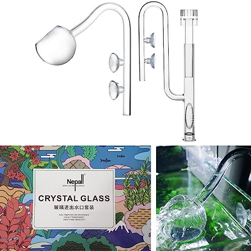 Nepall Premium Poppy Type Aquarium Glass Inlet with Surface Skimmer and Outlet Pipe for Cannister Filter 16MM