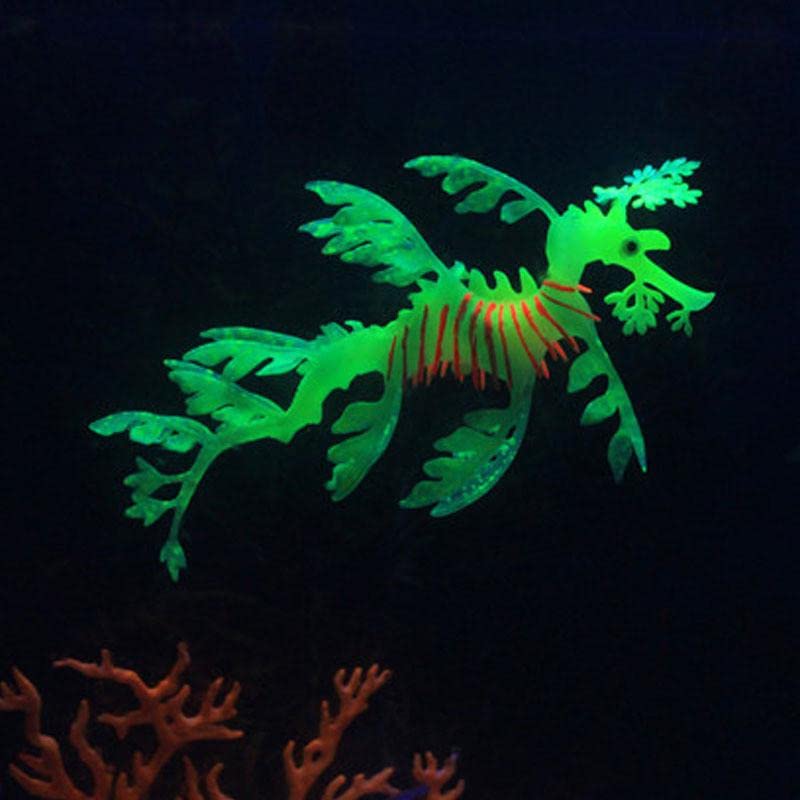Petzlifeworld Glowing Artificial Silicone Fish Tank Decor Aquarium Decoration Ornament (Random Color) (Sea Dragon)