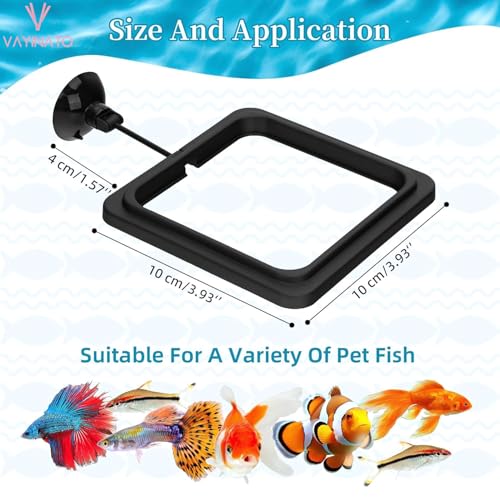 Aquarium Buoyancy Black Fish Food Feeder with Strong Suction Cup