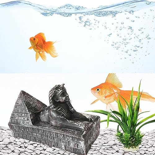 Petzlifeworld Ancient Egyptian Sphinx God Idol Decor Figurine for Aquarium Fish Tank Decoration and Home Decoration | Realistic Look | Hallow Fibre Material (6 * 14 * 9 Cm)