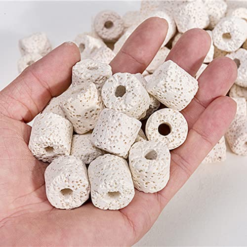 YEE Packed White High Porous 500g Ceramic Ring with Net Bag Aquarium Filter Media for Enhancing Water Quality and Clarity