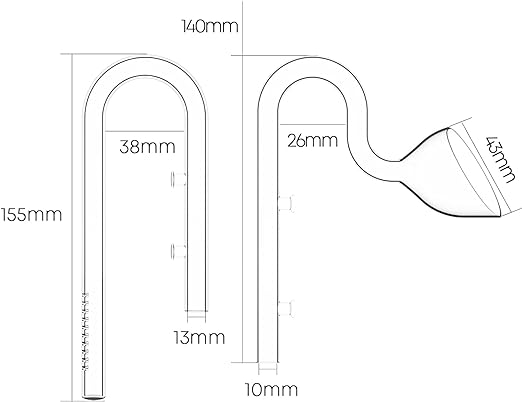 Nepall Aquarium 13mm Lily pipe (Fit for Hose 12/16mm) Glass Lily Pipe Set (Inlet/Outlet) for Aquarium Canister Filter