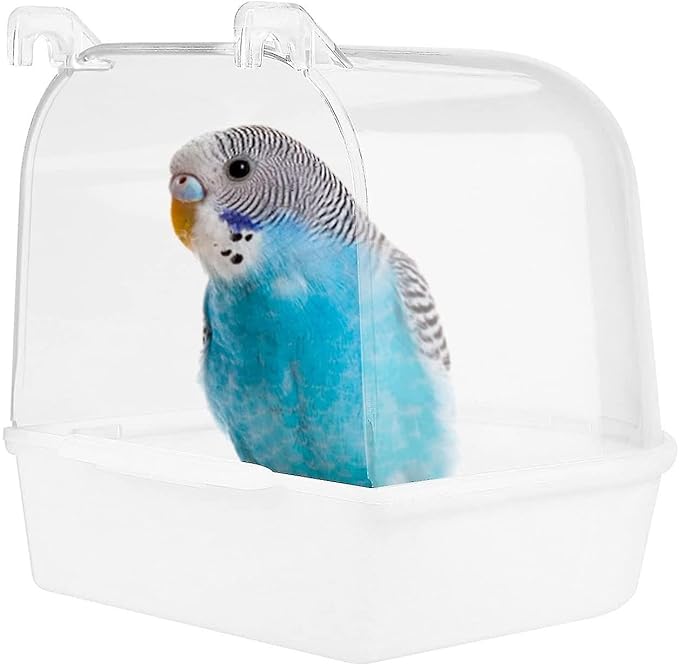 Petzlifeworld Birds Bath Tub (Random Colour) Hanging Bath Tub Birds Cage Acessories Suitable for All Small Birds | Made of Plastic | Non Breakable