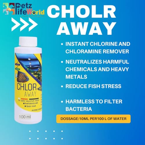 Aquatic Remedies (Pack of 2) Aquarium Fish Tank Water Conditioner (Chlor Away-100ml for Chlorine Remover & Amono -100ml for Ammonia Remover | Suitable for Fresh Water and Marine Water