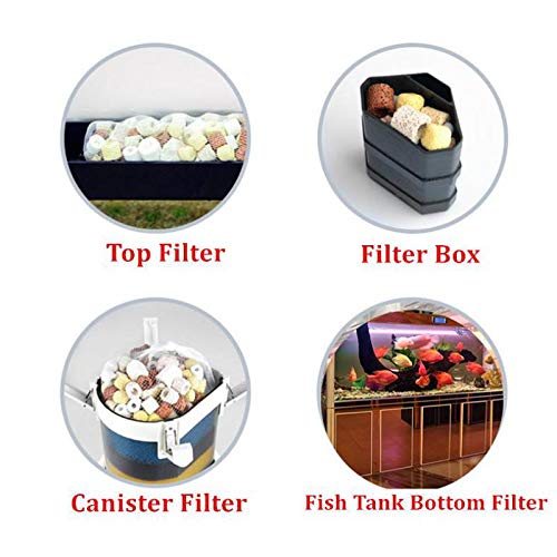 YEE Packed White High Porous 500g Ceramic Ring with Net Bag Aquarium Filter Media for Enhancing Water Quality and Clarity
