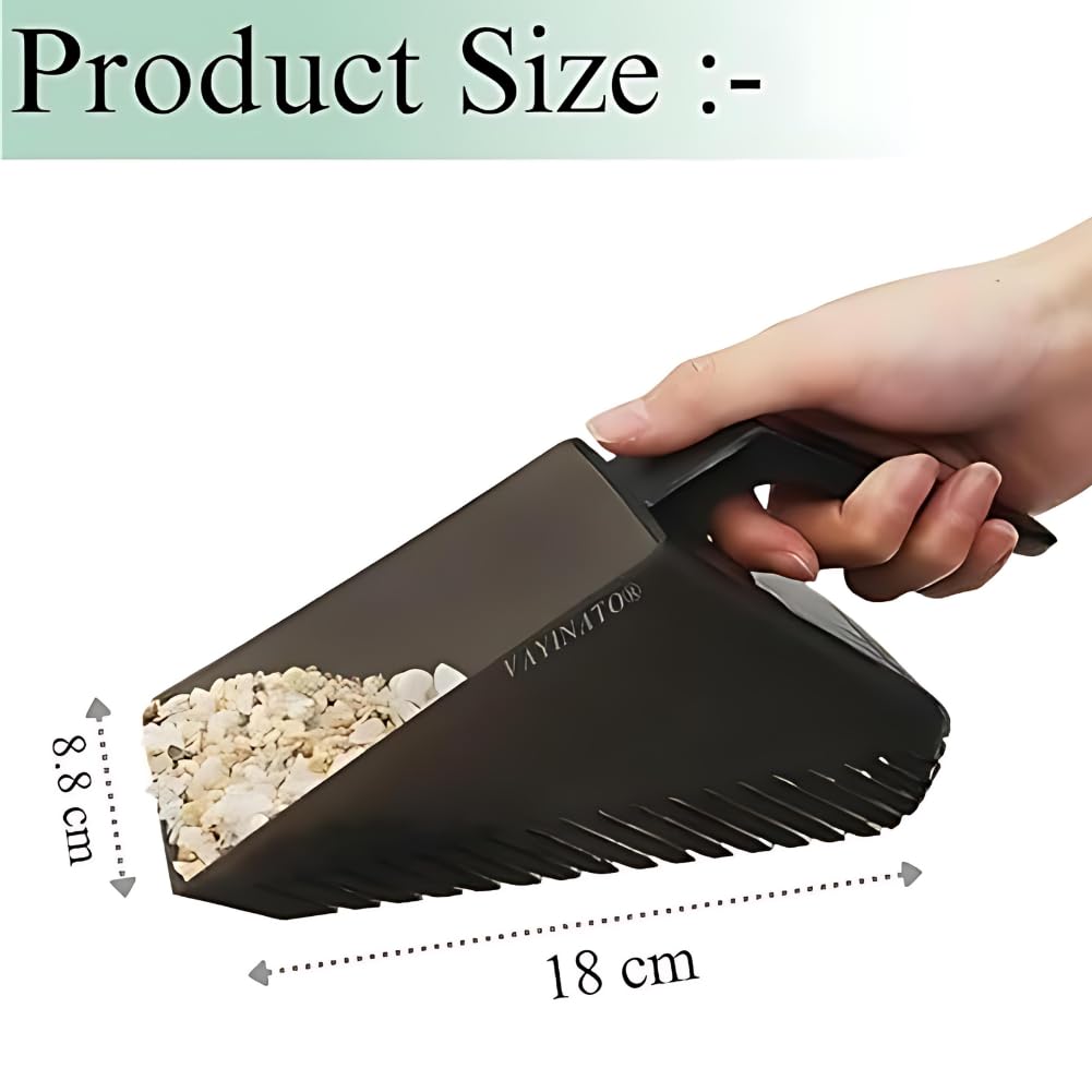 Petzlifeworld Aquarium Fish Tank Sand Shovel (Grey), Strong Construction Plastic Gravel Strainer Shovel Clean Tool