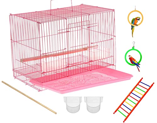 PetzLifeworld 1.5 Feet (18 Inch ) Small Birds Cage Birds Cage For Budgies, Finches, Love Birds, Cocktails, Conures & All Small Birds With Free Hanging Toys