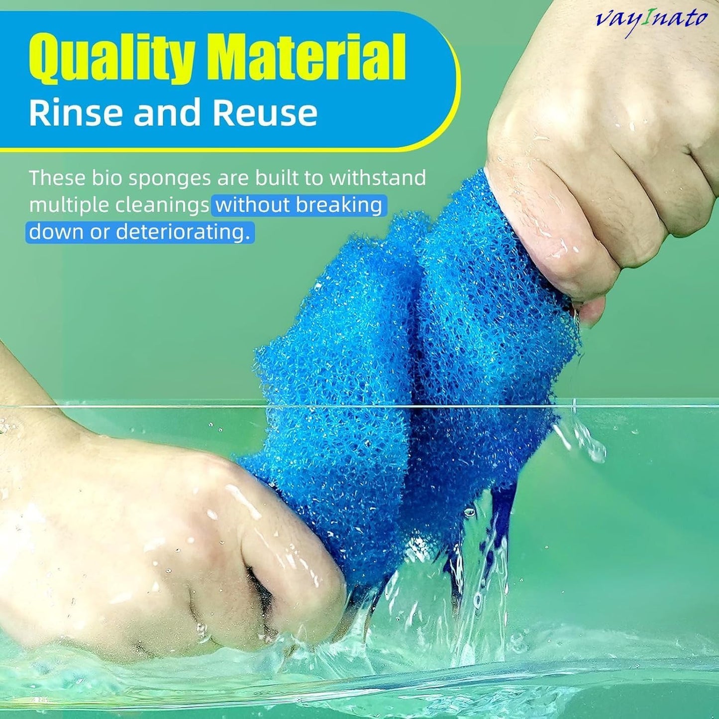 PetzLifeWorld Aquarium 5 Pcs Pond Filter Replacement Foam Sponge | Compatible with CPF-20000 (2 Pcs Blue & 3 Pcs Yellow) Durable, Reusable Mechanical Filter Media for Pressure Pond Filters and Koi Ponds