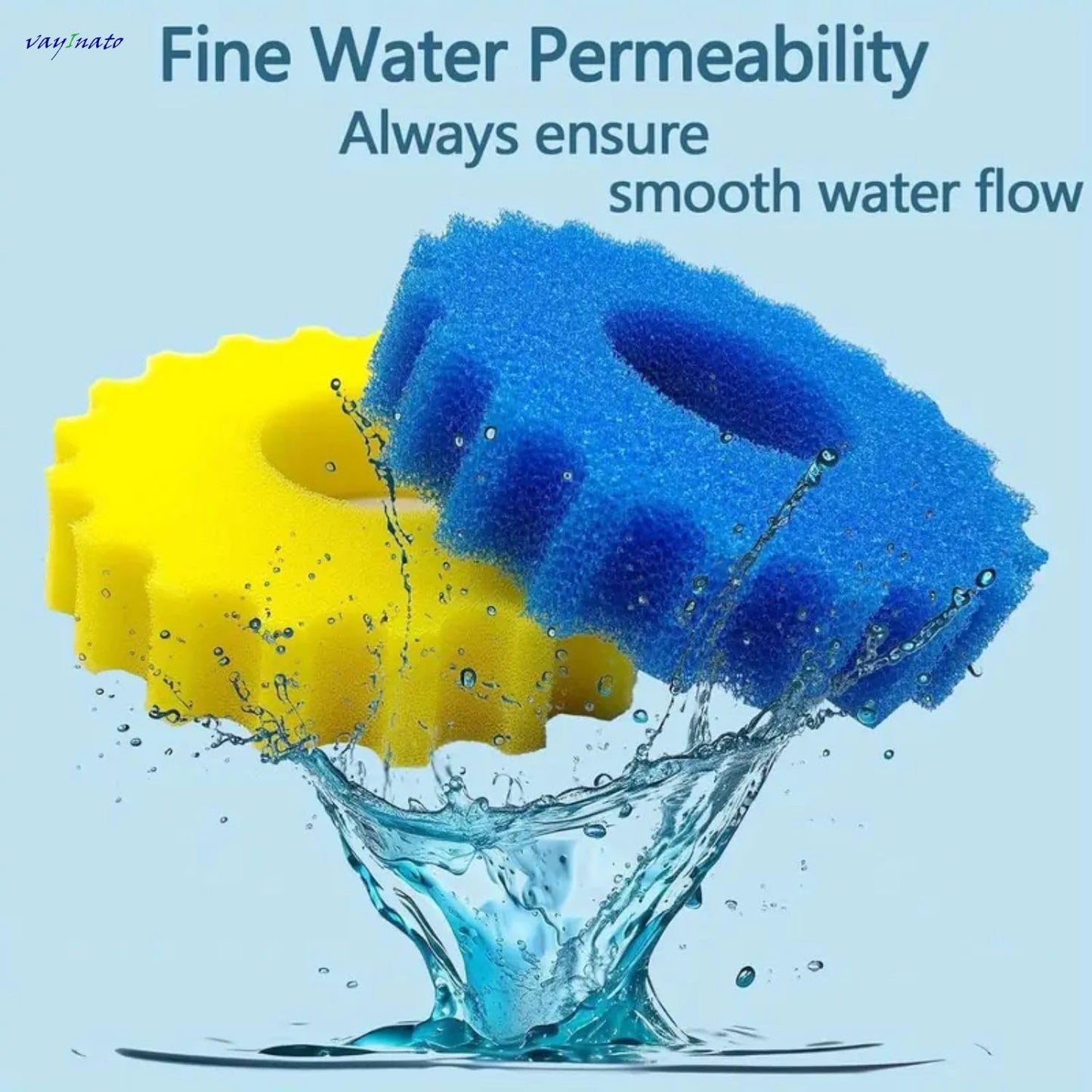 PetzLifeWorld Aquarium 5 Pcs Pond Filter Replacement Foam Sponge | Compatible with CPF-20000 (2 Pcs Blue & 3 Pcs Yellow) Durable, Reusable Mechanical Filter Media for Pressure Pond Filters and Koi Ponds