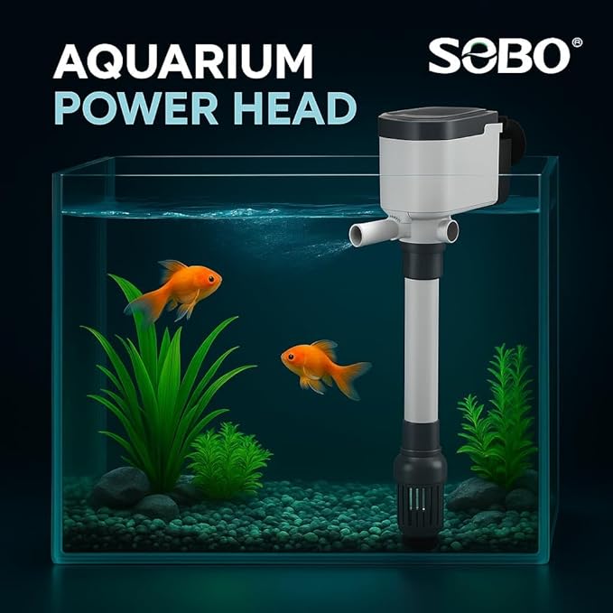 SOBO AQ Series Upgraded Version Aquarium White 3 in 1 Submersible Water Filter Pump Power Head