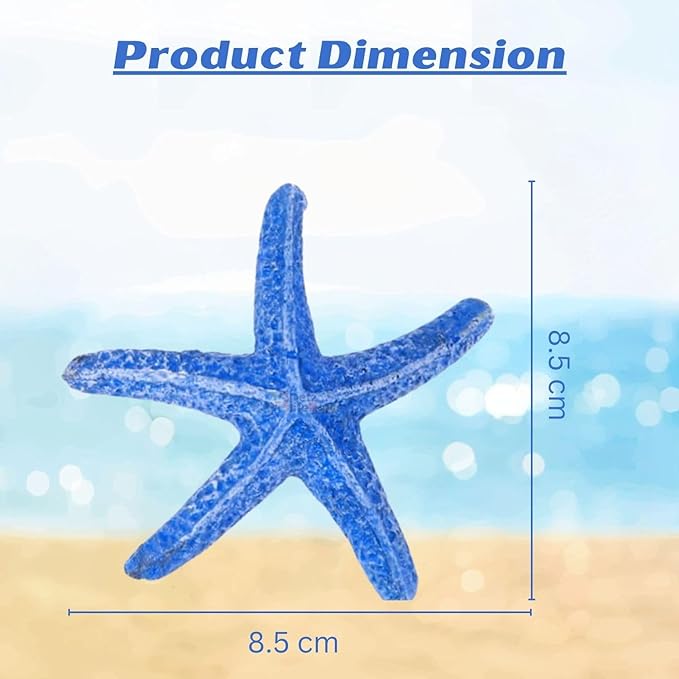 Petzlifeworld 2 Pcs Resin Starfish Aquarium Decoration Multi-Colored Aquarium Artificial Starfish(Random Colour Only)