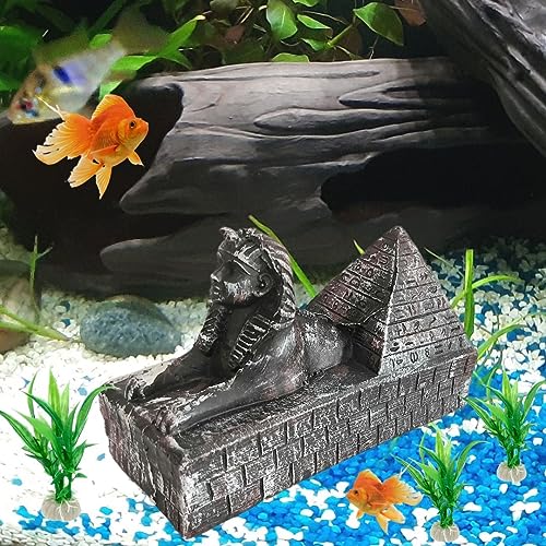 Petzlifeworld Ancient Egyptian Sphinx God Idol Decor Figurine for Aquarium Fish Tank Decoration and Home Decoration | Realistic Look | Hallow Fibre Material (6 * 14 * 9 Cm)