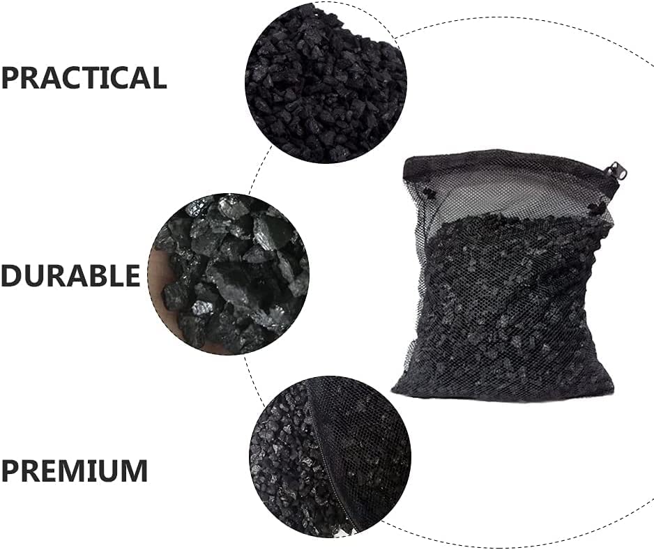 Petzlifewold Activated Carbon Aquarium Filter Bags Fish Tank, 500g - Aquarium Filter Media Activated Carbon - Pond Canister Filter Net Mesh Granules
