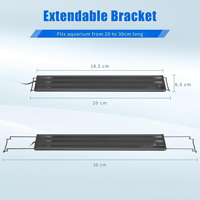 Petzlifeworld Aquarium LED Light (Blue+White), Single Color Mode LED Light Ultra Slim Black Light for Fresh & Salt Water Tank | Water Proof with Extendable Bracket