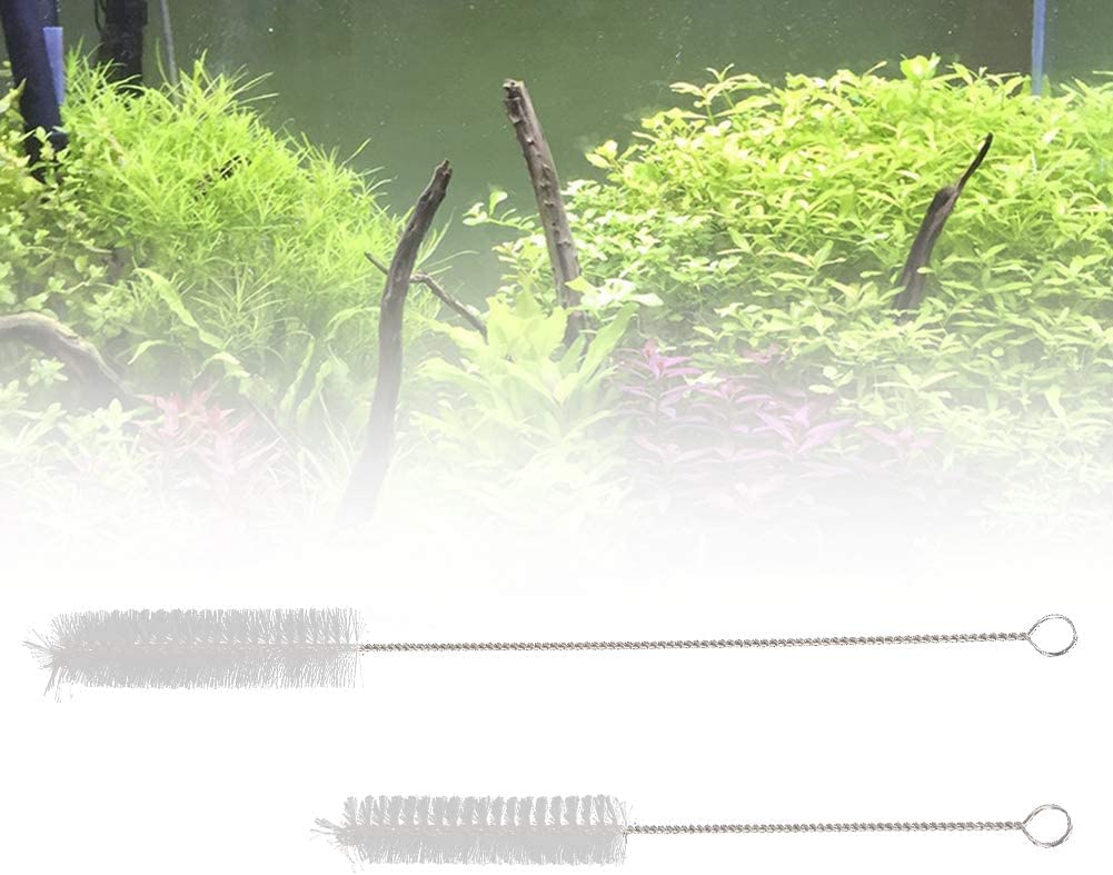 PetzLifeworld 2 Pcs White Nylon Aquarium Filter and Tube Hose Cleaning Brush