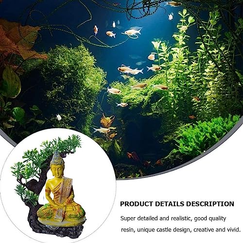 Petzlifeworld Buddha Meditating Statue for Aquarium Fish Tank Decoration and Home Decoration (Yellow)