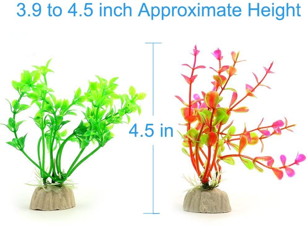 Petzlifeworld Artificial Aquarium Plants Fish Tank Decorations Plastic Aquarium Plants (Random Color) (Pack of 10)