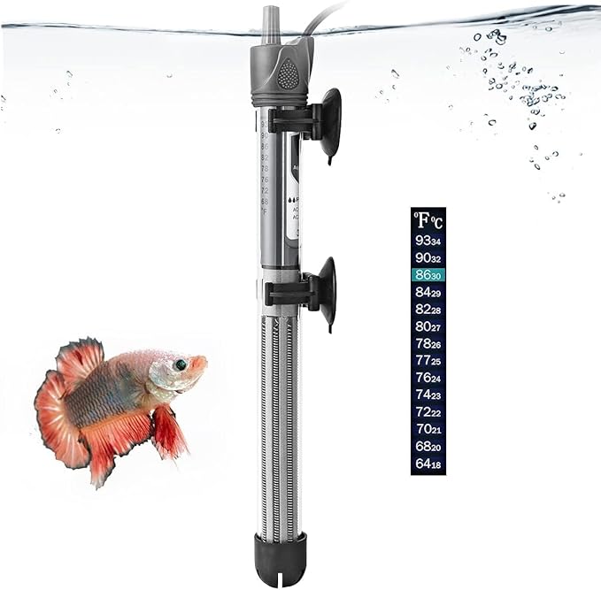 petzlifeworld Imported Aquarium Fish Tank Glass Heater with Free Thermometer | IP 68 Water Proof | Blast Proof by Petzlifeworld