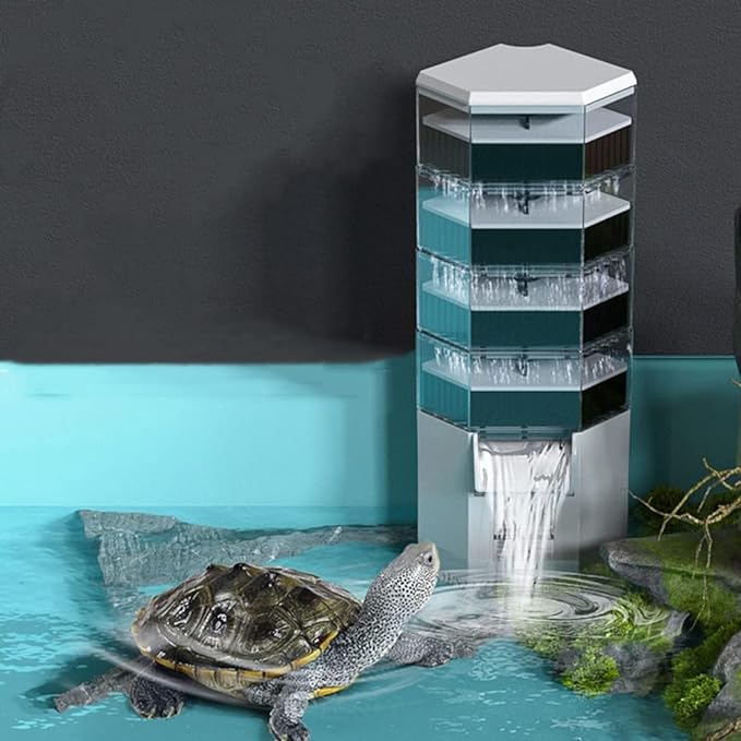 Jeneca in 1 Low Level Multi Layer Corner Water Fall Aquarium Reptiles Fish Tank Turtle Filter