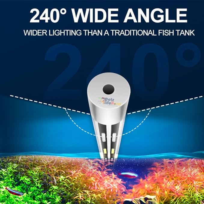 Nemo Submersible Colour Changing Double Row LED Light for Aquarium Fish Tank | WRGB | 3 Mode | Water Proof | Alluminium Case
