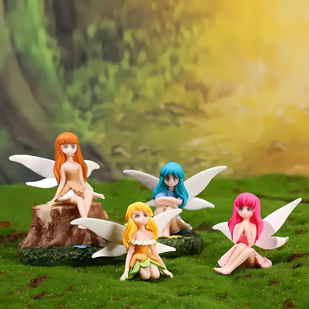 Petzlifeworld Winged Fairy Mermaid Ornament | Cute Resin Toys for Aquarium Fish Tank Decoration