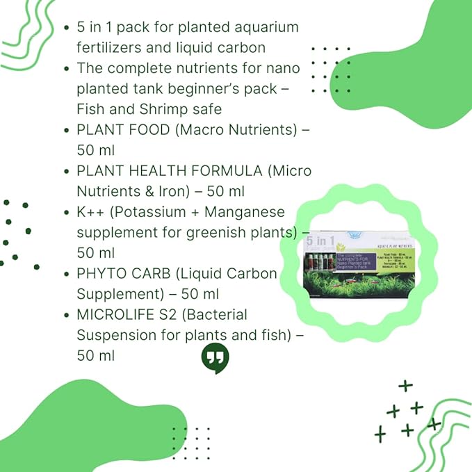 Aquatic Remedies Nano Planted Tank Aquarium Plant Fertilizer Beginner’s Pack (5 in 1 Value Pack)
