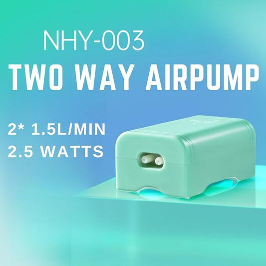 Nepal Premium Two Way Airpump | NHY003 | 2.5 Watts | 2 * 1.5 L/Min | Two Outlet Oxygen Areator Pump (Only Pump)