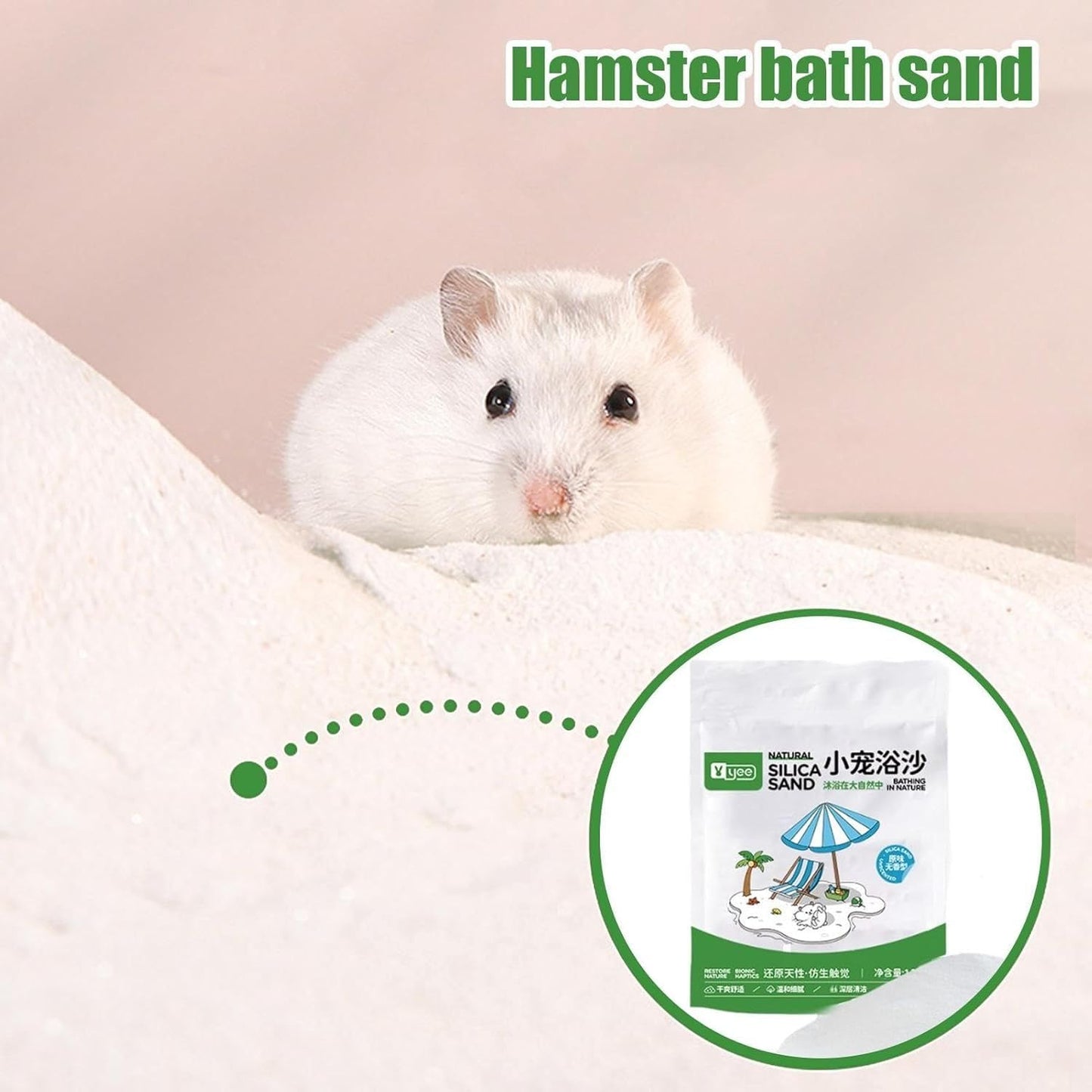 Petzlifeworld 1.2Kg Natural Silica Bath Sand for Hamster | Odor-Control Grooming Sand for Hamsters, Guinea Pigs, Gerbils & Chinchillas